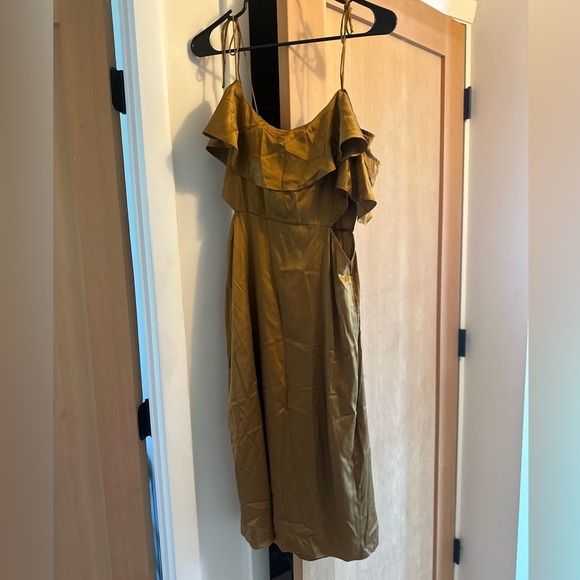 Bronze Silk LPA Ruffle Dress - Picture 2 of 3